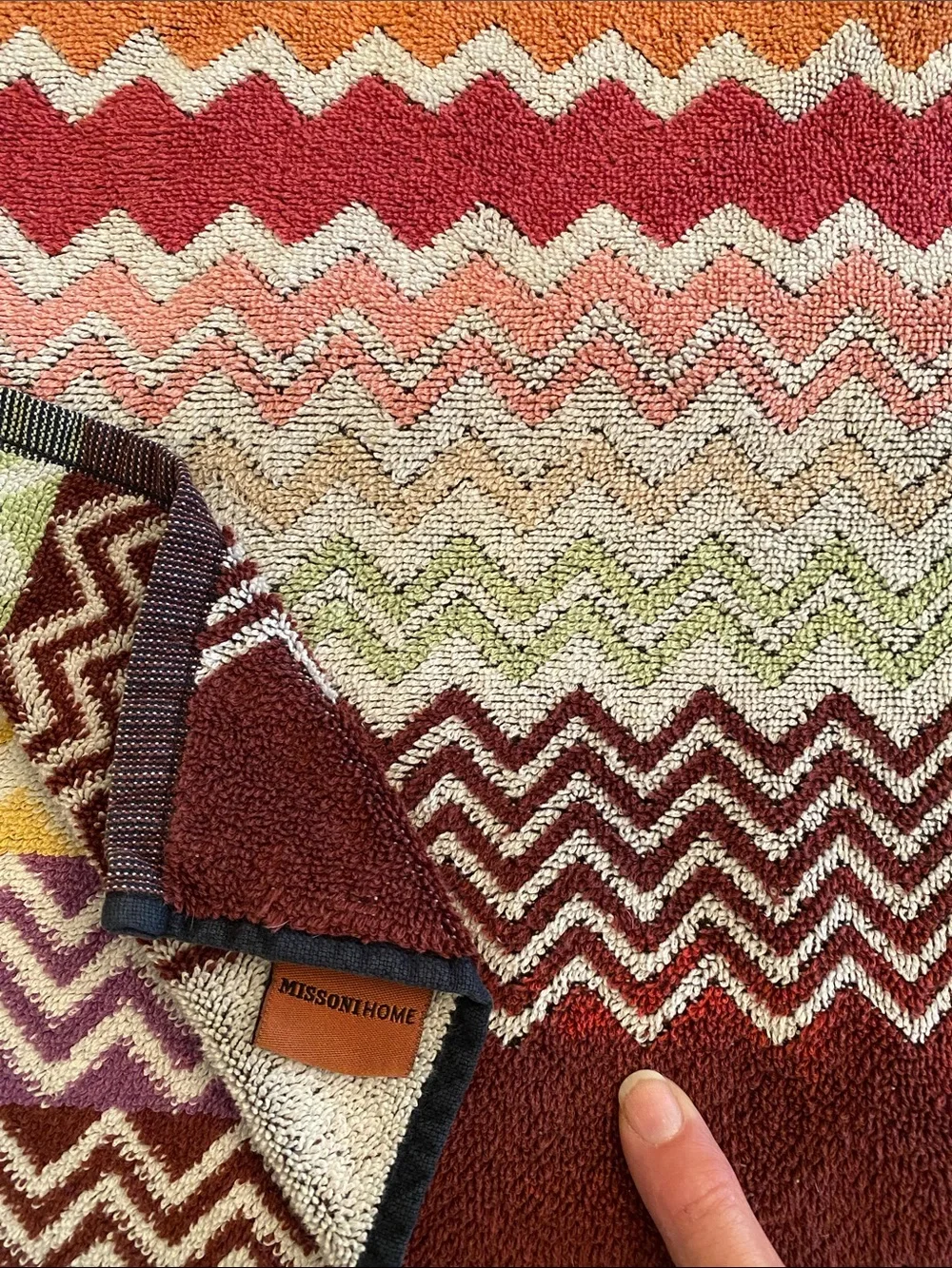 Missoni RUFUS Zigzag Towel - Orange, Pink, Purple, Yellow, Green, Burgundy